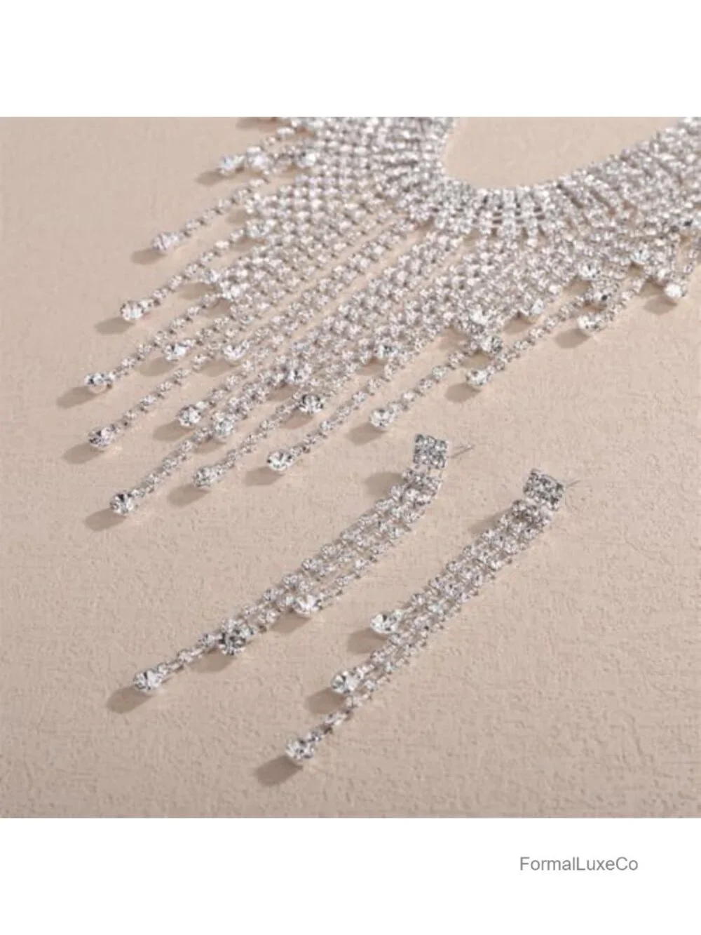 Rhinestone Fringe Chain Adjustable Luxury Tassel Crystal Clavicle Choker